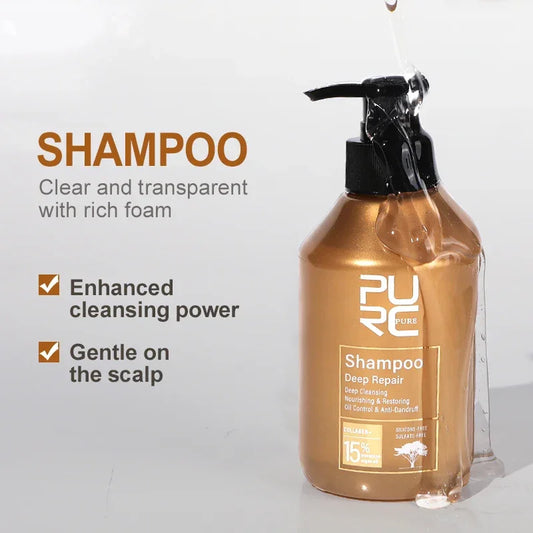 PURC Morocco Argan Oil Shampoo and Conditioner Sets Sulfate-Free Smoothing Keratin Hair Treatment Repair Damaged Frizz Hair Care Cindorium