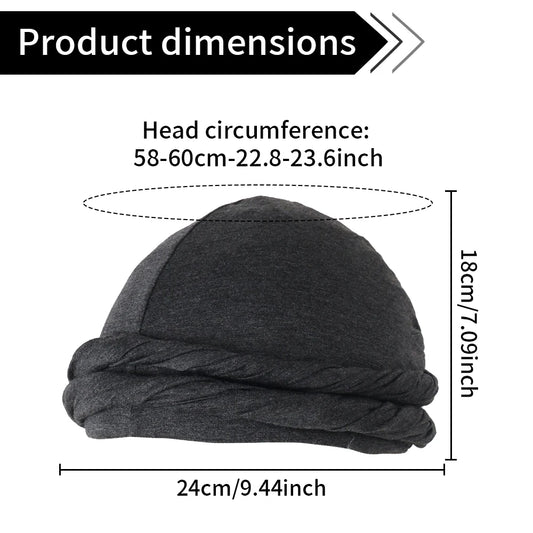 Vintage Stretch Turban Head Wrap – Unisex, All Seasons | 7 Colors