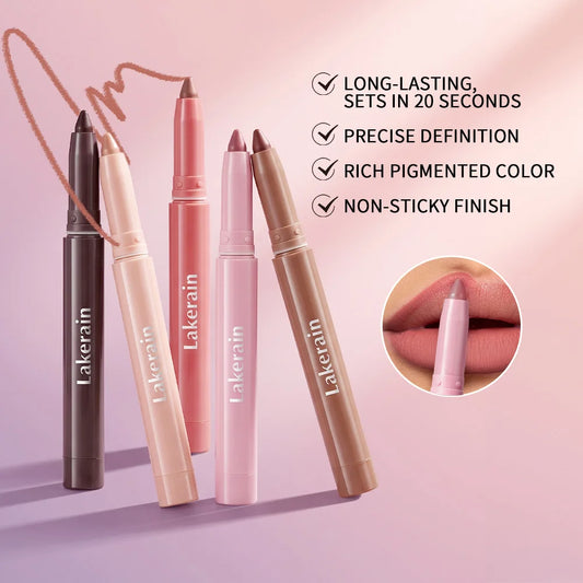 Cream Lip Liner – Semi-Matte, Waterproof, Long-Lasting | 8 Shades