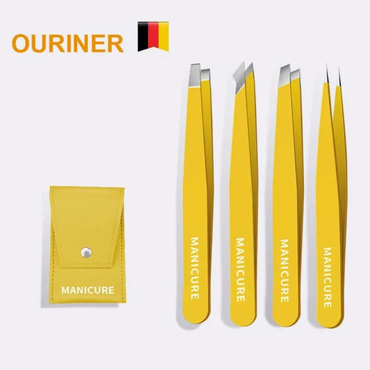 Eyebrow Tweezer Colorful Hair Beauty Fine Hairs Puller Stainless Steel Slanted Eye Brow Clips Removal Makeup Tools Cindorium