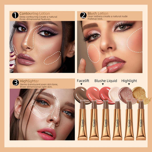 QIBEST Face Blush Highlight Contouring Liquid Blush for Cheek Cindorium