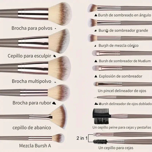 Professional Makeup Brush Set | 3 - 20Pcs Fluffy Brushes for Eyeshadow, Foundation & Blending - Cindorium