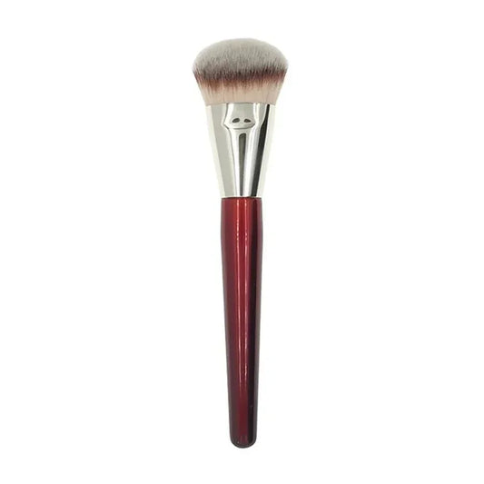 1pc Angled Liquid Base Foundation Makeup Brush – Contoured Concealer Brush with Red Wood Handle - Cindorium