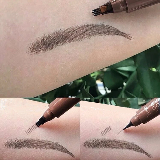 4D Microblading Eyebrow Pen 4 Forks Tip Eyebrow Tattoo Pencil Long Lasting Fine Sketch Liquid Eye Brow Make Up  Cindorium