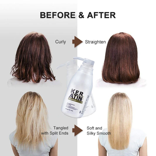 PURC 300ML Professional Keratin Hair Treatment Smoothing Repairing Frizz Curly Hair Straightening Brazilian Keratin Hair Care  Cindorium