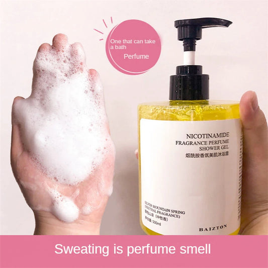 Niacinamide Perfume Shower Gel Body Wash Brightening Exfoliating Smoothing Gentle Cleansing Moisturizing Bath Lotion Women Men  Cindorium