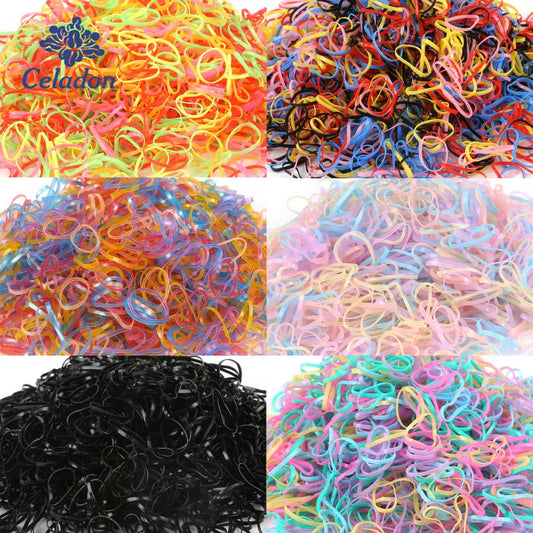Mini Hair Elastics Bulk Bag – 1000pcs Soft Rubber Bands for Girls & Kids