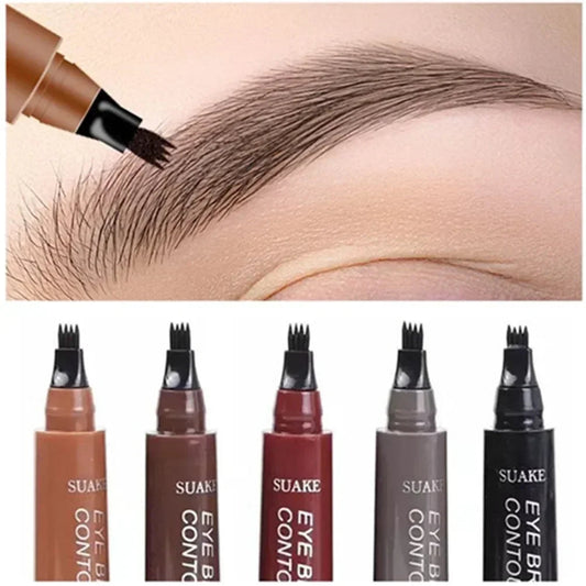 4 Point Eyebrow Pencil 4 Prong Tip Eyebrow Pen 4 Fork Eyebrow Pencil Waterproof Liquid Eyebrow Pencil Long Lasting Like Real  Cindorium