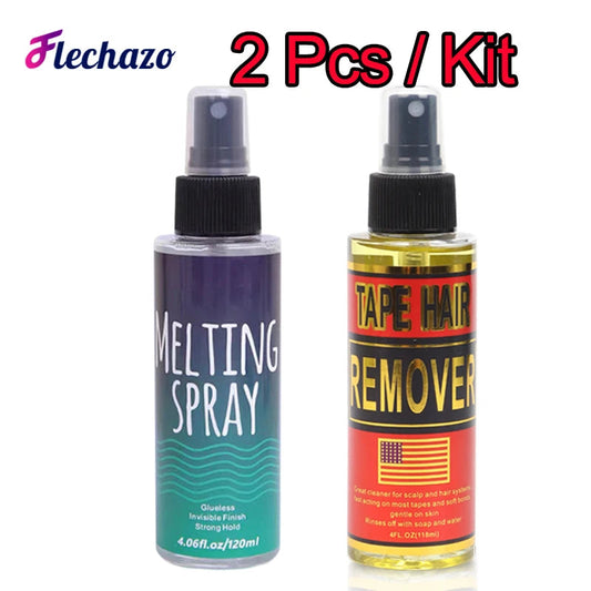 Lace Melting Spray And Lace Wig Glue Remover Spray 2Pcs Kit Lace Melt Wig Adhesive Glue Spray And Remover Spray For Lace Wigs  Cindorium