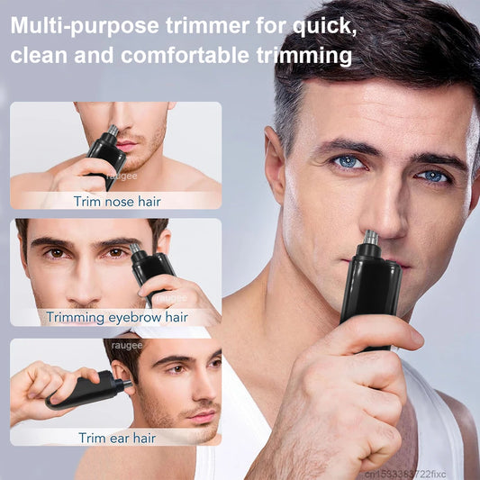 Rechargeable Electric Nose & Ear Hair Trimmer – 360° Blade, IPX7 Waterproof, USB-C | 2 Colors
