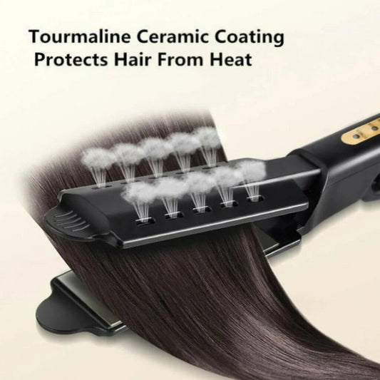 Hair Straightener Four-gear Temperature Adjustment Ceramic Tourmaline Ionic Flat Iron Hair Straightener For Women Widen Panel  Cindorium