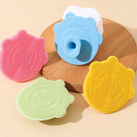 Cartoon Silicone Baby Hair Brush – Cradle Cap Remover, Scalp Massager & Bath Scrubber