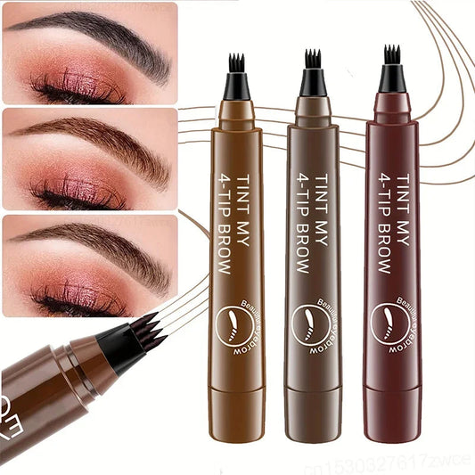 4 Point Eyebrow Pencil 4 Prong Tip Eyebrow Pen 4 Fork Eyebrow Pencil Waterproof Liquid Eyebrow Pencil Long Lasting Like Real  Cindorium