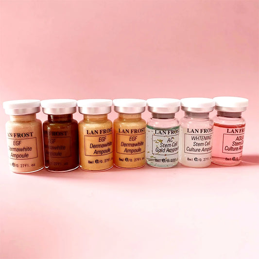 12 vials 8ml BB Glow Makeup Set Lan Frost Salmon DNA/Niacinamide Facial Skin Care Serum Ampoule Foundation Essential Cosmetics