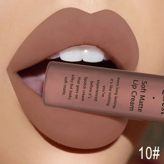 QIBEST 30 Colors Matte Liquid Lipstick Waterproof Long-lasting Lightweight Lip Gloss Lips Glaze Lips Tint Makeup Cosmetics