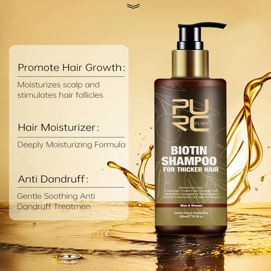 PURC Biotin Hair Growth Shampoo Anti Hair Loss Repair Damaged Frizz Argan Oil Scalp Treatment Hair Care Products  Cindorium