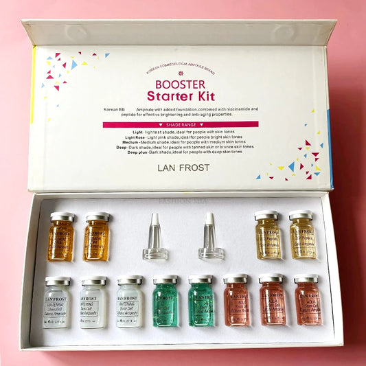 12 vials 8ml BB Glow Makeup Set Lan Frost Salmon DNA/Niacinamide Facial Skin Care Serum Ampoule Foundation Essential Cosmetics