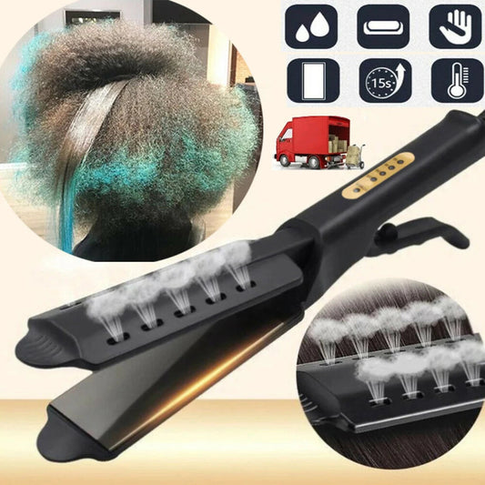 Hair Straightener Four-gear Temperature Adjustment Ceramic Tourmaline Ionic Flat Iron Hair Straightener For Women Widen Panel  Cindorium