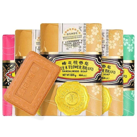 Bee & Flower Sandalwood Jasmine Rose Soap – 3pcs 125g | Gentle Cleansing for All Skin Types Shop1103043925 Store