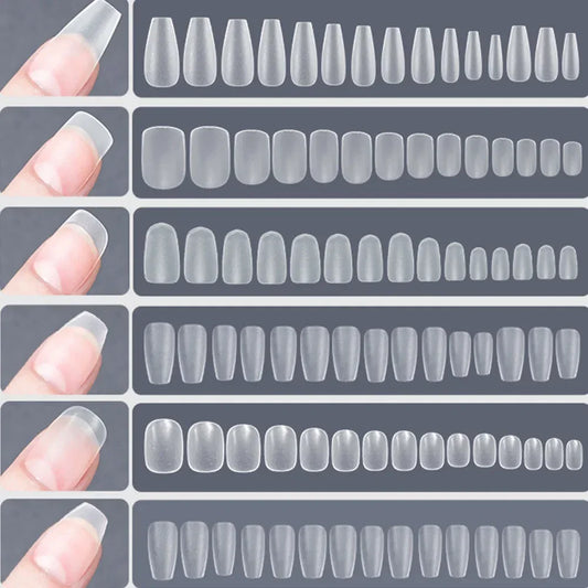 120pcs/bag Matte Press On Nail Tips Soft Full Cover False Nails Oval Almond Sculpted Fake Nail  Cindorium