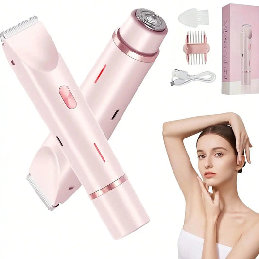 Women's 2-in-1 Dual-Head Electric Bikini Trimmer & Body Shaver – USB, Waterproof | 9 Colors