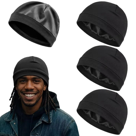 Satin-Lined Skull Cap – Breathable, Hair Protection, Sleep & Daily Wear | 9 Colors