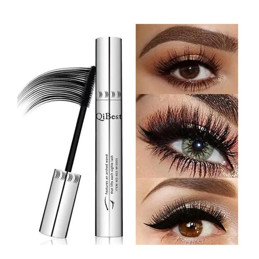 QIBEST Black Mascara Eyelashes Mascara 4D Silky Waterproof Cindorium