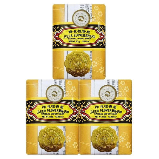 Bee & Flower Sandalwood Jasmine Rose Soap – 3pcs 125g | Gentle Cleansing for All Skin Types Shop1103043925 Store