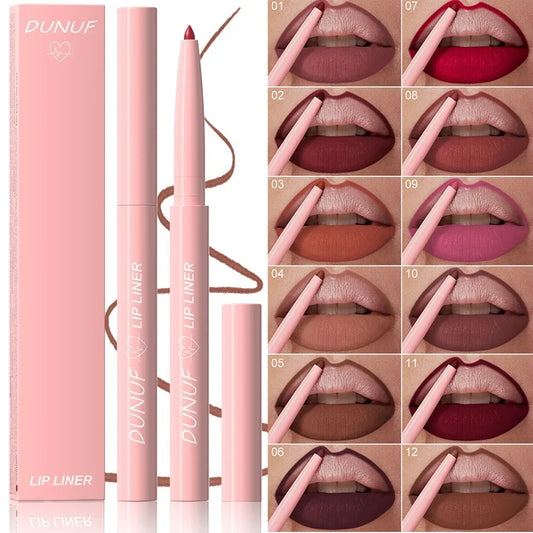Tapered Nib Lip Liner Pencil Matte Red Brown Plumping Lip Stain Lasting Waterproof Fine Lipstick Slim Lip Outline Contour Makeup  Cindorium