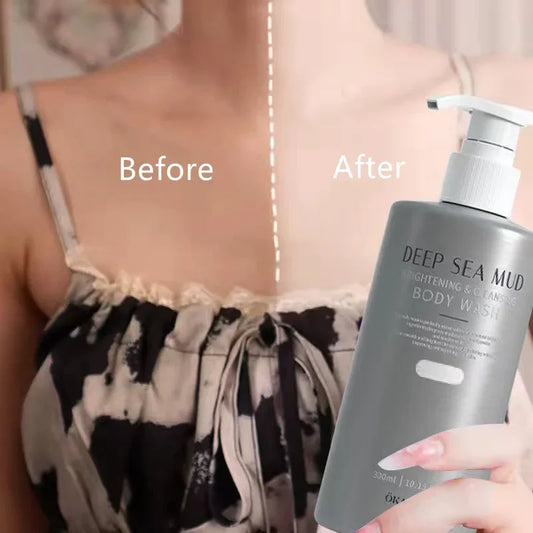 Deep Sea Mud Brighteing Body Wash Quick Whitening Moisturizing Brightening Exfoliating Acne Dirt Cleaning Shower Gel 300ml  Cindorium