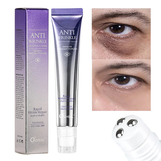 O'CHEAL Anti Wrinkle Anti Dark Circle Eye Cream Roller Massager Moisturizing Eye Bags Anti Aging Hyaluronic Acid Eye Skin Care  Cindorium