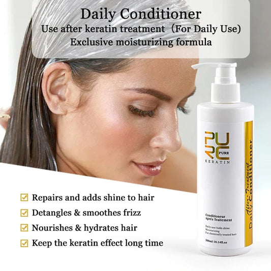 PURC Daily Conditioner Keratin Post-straightening Treatment Nourishes & Hydrates Hair Mask 300ml  Cindorium