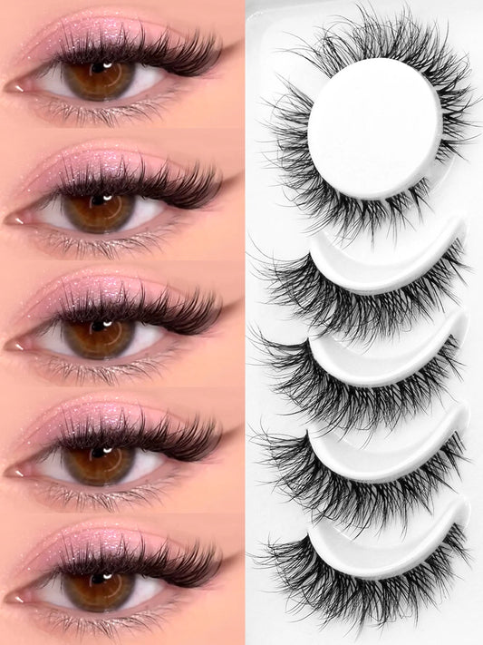 GROINNEYA Eyelashes 3D Mink Lashes Natural Eyelashes Clear eyelash stem False Eyelashes Cat Eye Lashes Eyelash Extension Effect  Cindorium