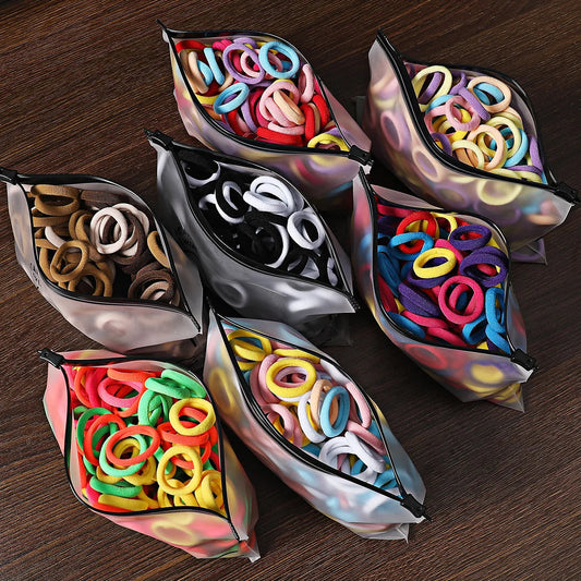 50/100Pcs Hair Bands for Children Colorful Nylon Scrunchie Hair Ties Rubber Band Kids Elastic Hair Leagues Girl Hair Accessories  Cindorium