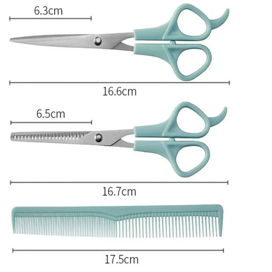 3pcs 7-inch Scissors Sets-Suitable for Thinning and Styling Hair-for Men and Women for Finishing, Point Cuts, and Flat Cuts  Cindorium