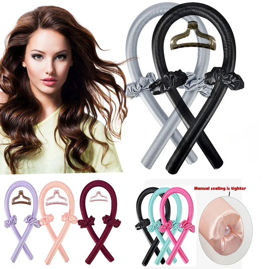 Heatless Curling Rod Headband No Heat Silk Curls Ribbon Hair Rollers Sleeping Soft Headband Lazy Hair Curlers Hair Styling Tools  Cindorium