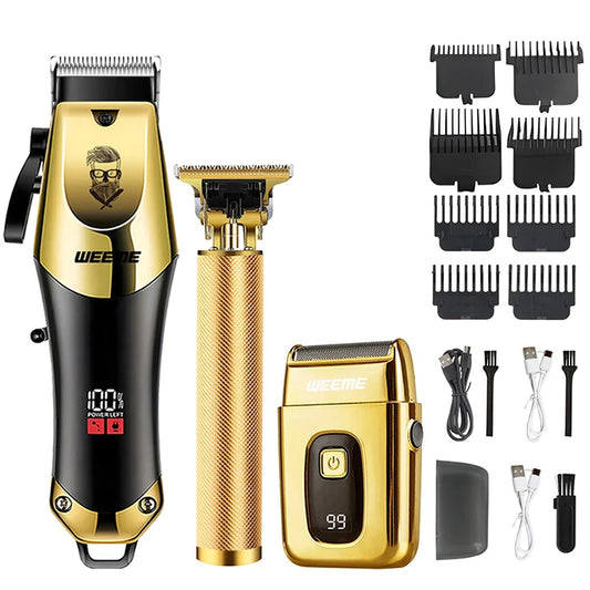 Vintage Men's Electric Hair Clipper & Beard Trimmer Kit – Wet/Dry, 85-Min Runtime | 12 Configs