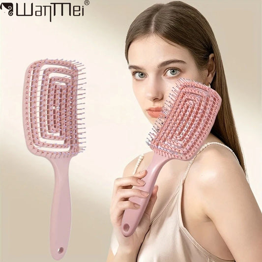 Volumizing Detangling Hair Massage Comb – Hollowed-Out, Scalp Stimulating | 10 Colors