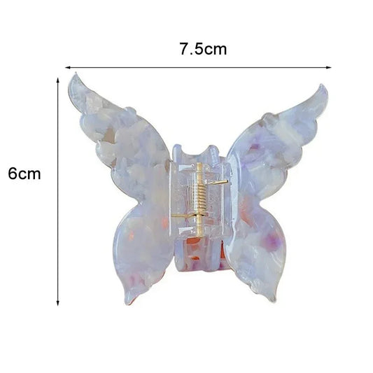 Colorful Acetate Butterfly Hair Claw | Retro French Style Hair Accessory for Women - Cindorium