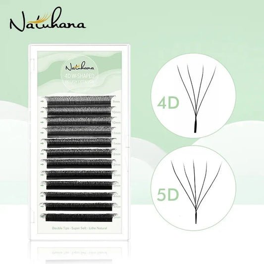 NATUHANA W - Shaped 4D/5D Volume Lash Fans – Soft, Natural Extensions - Cindorium